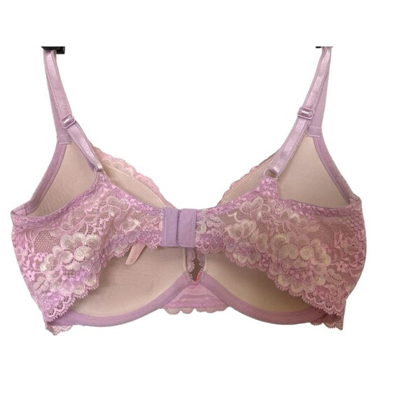 Victoria Secret Dream Angel Bra 34DD Pink Rhinestone Lace Push Up Padded - Picture 5 of 8